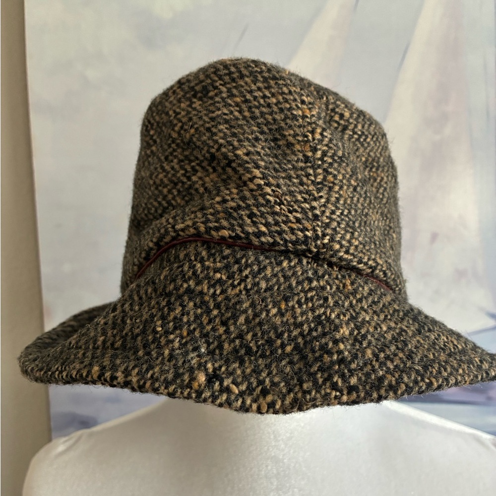 Vintage Club Monaco Wool Black and Brown Stylish Bucket Hat